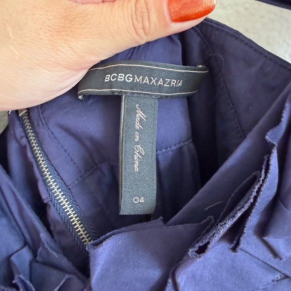 Navy Ruffle Dress - Picture 5 of 5